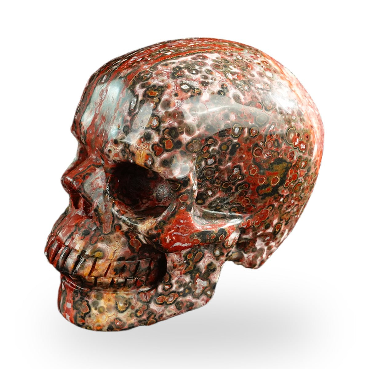 Red Leopard Skin Jasper crystal skull 3" SKH30LS17 photo 7