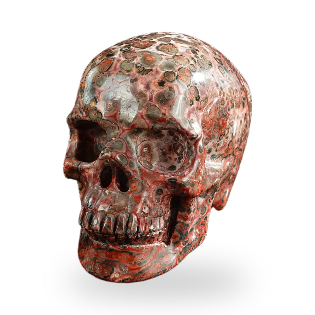 Red Leopard Skin Jasper crystal skull 3" SKH30LS19 photo 3