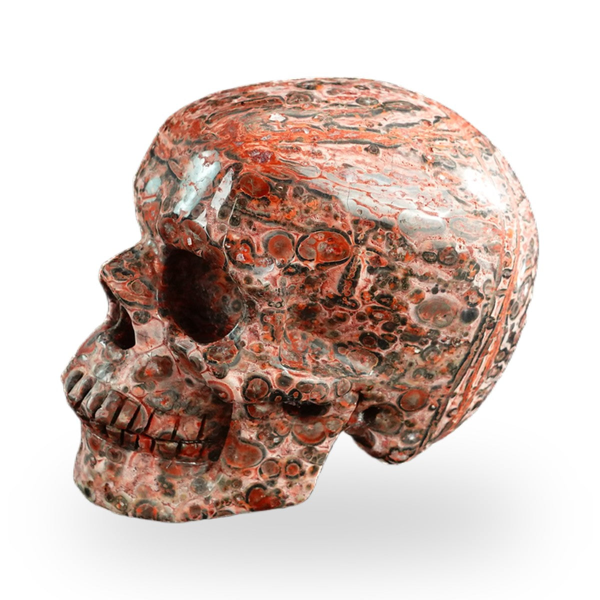 Red Leopard Skin Jasper crystal skull 3" SKH30LS20 photo 8