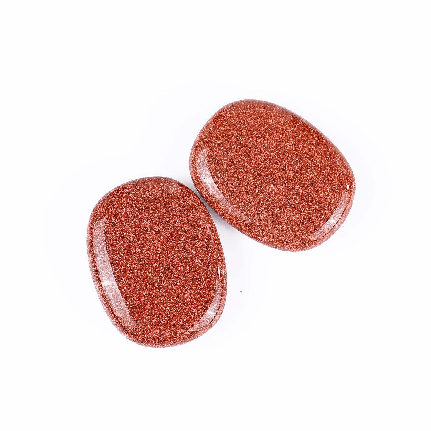 Natural Red Gold Stone Hand Carved Crystal Polished Palm Stone
