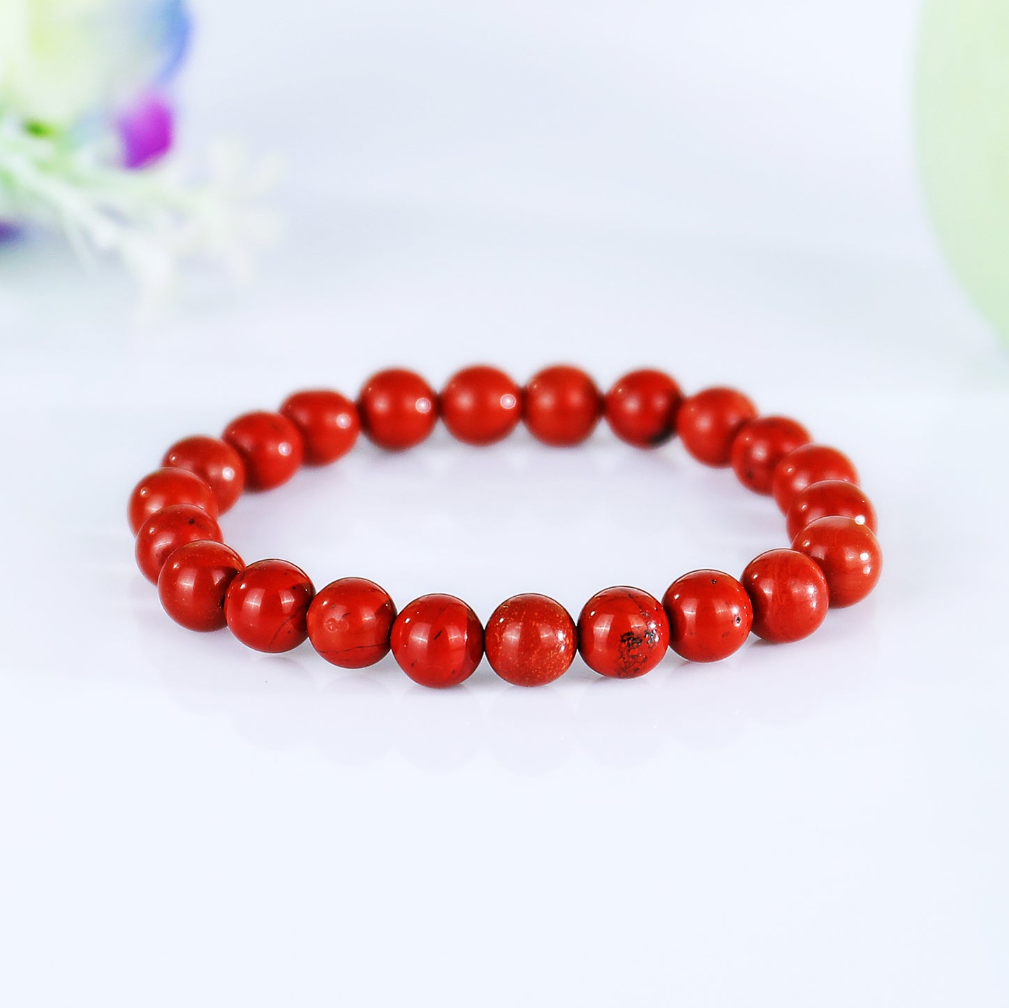 Natural Red Jasper Beads Bracelet,Healing Energy Bracelet,Handcrafted Gift
