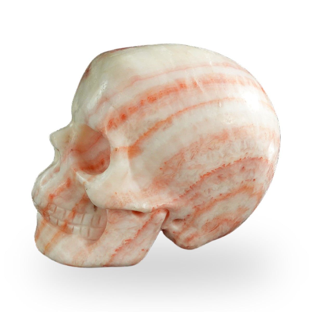 Rhodochrosite crystal skull 3" SKH30ZS01 view 6