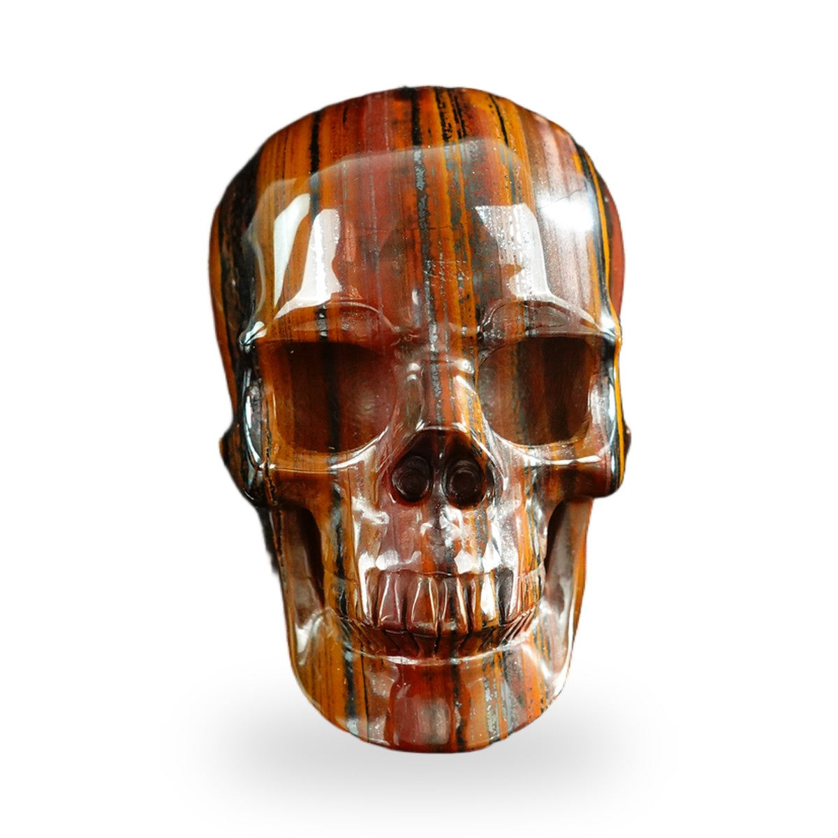 Tiger Iron crystal skull 3" SKH30TI01 hand carved gemstone