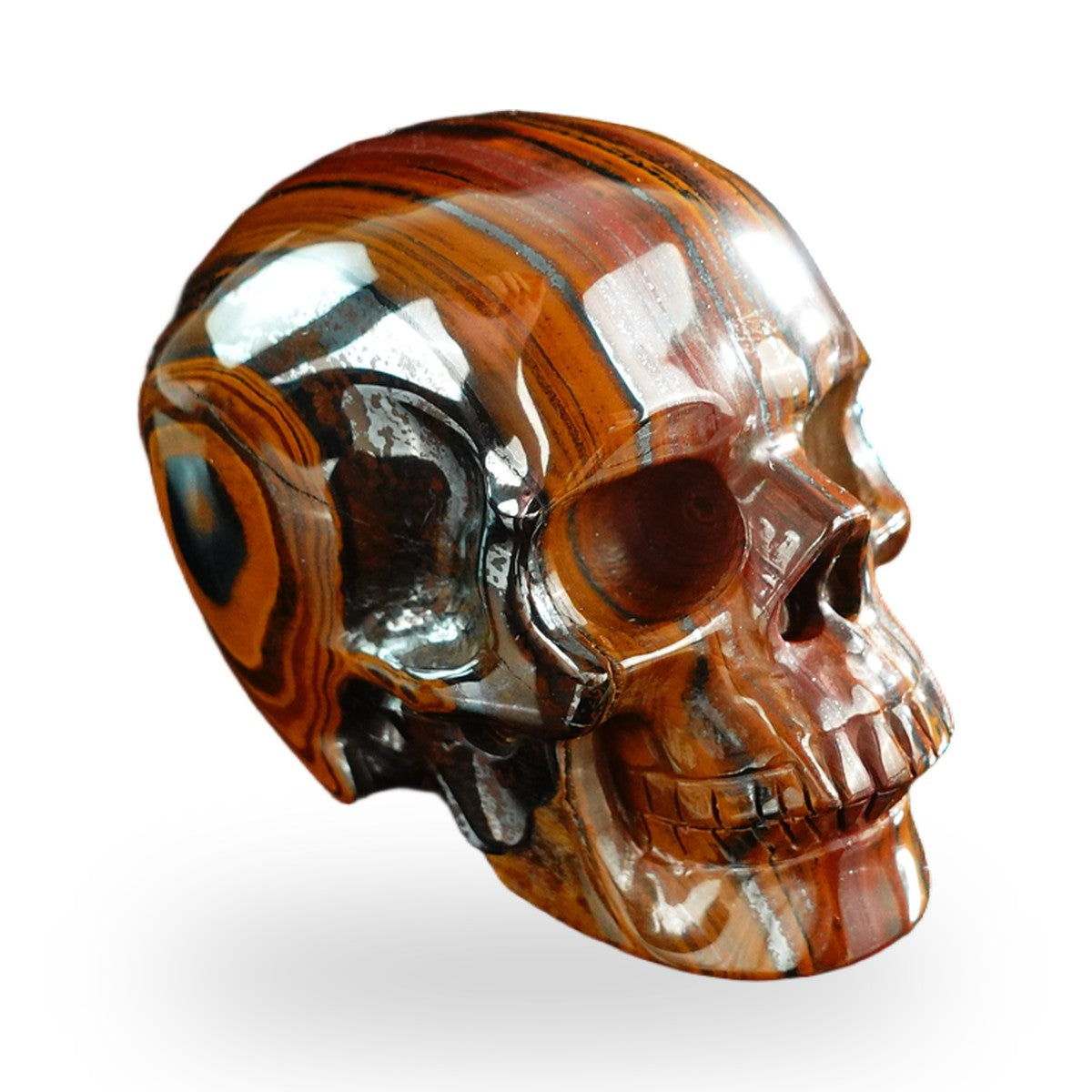 Tiger Iron crystal skull 3" SKH30TI01 view 3