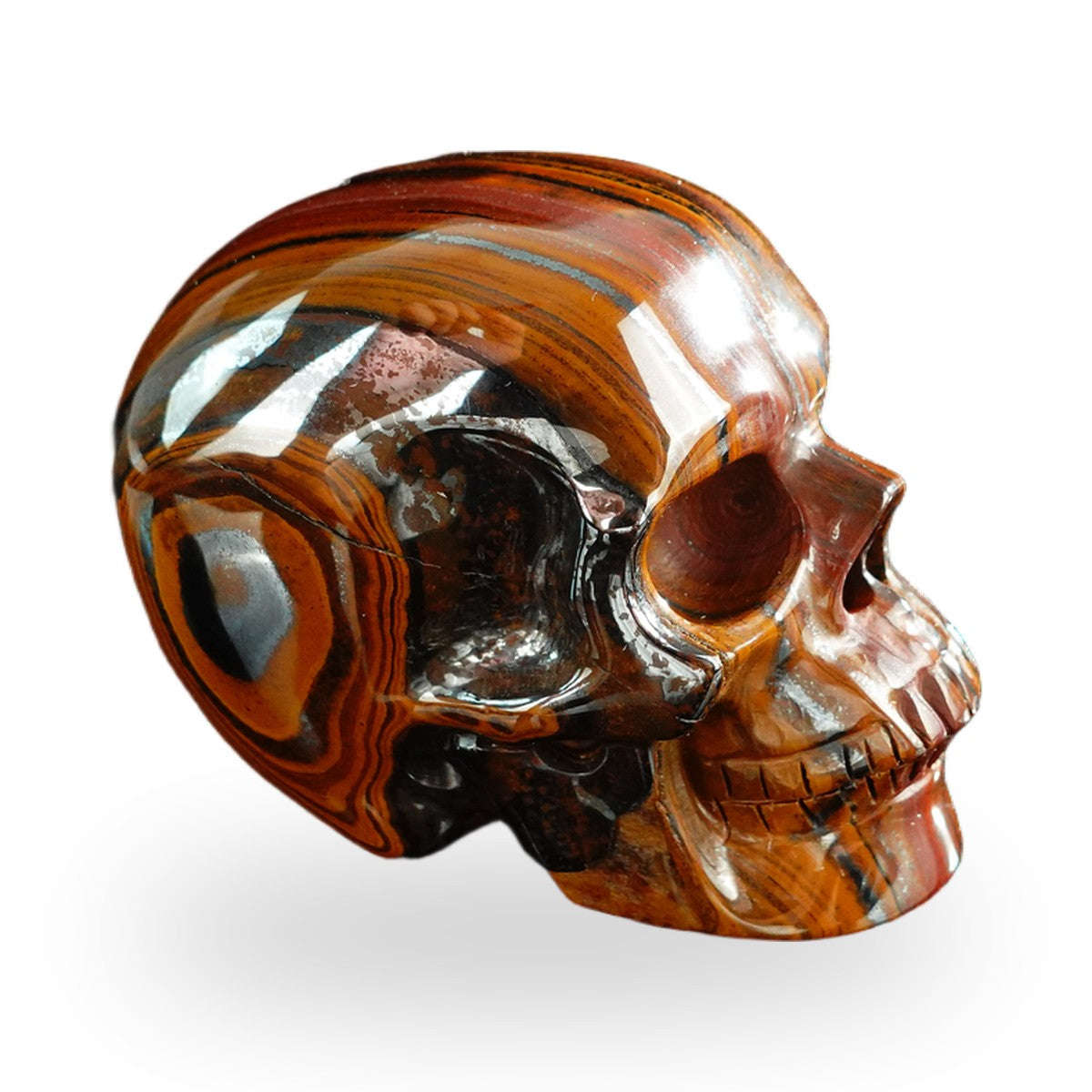 Tiger Iron crystal skull 3" SKH30TI01 view 4
