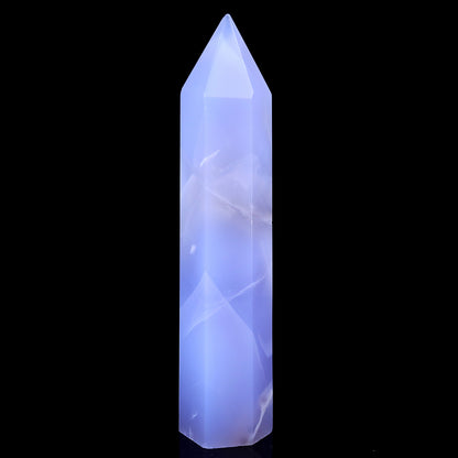 160mm Blue Chalcedony Hand Carved Crystal Point Crystallumi