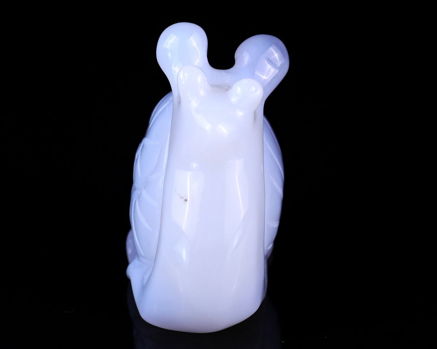 2.7" Blue Chalcedony Hand Carved Crystal Snail Sculpture Crystallumi