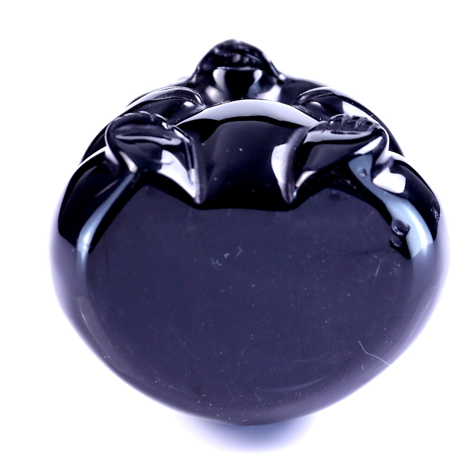 2.9" Black Obsidian Hand Carved Crystal Panda Sculpture Crystallumi