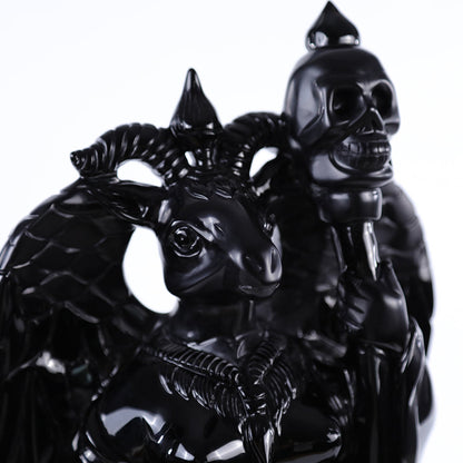 8.7" Obsidian Ghost King Carving Sculpture piece 3100001 view 11