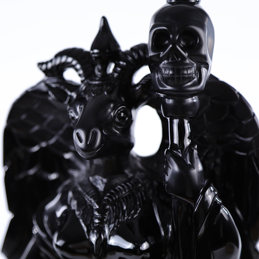 8.7" Obsidian Ghost King Carving Sculpture piece 3100001 view 7