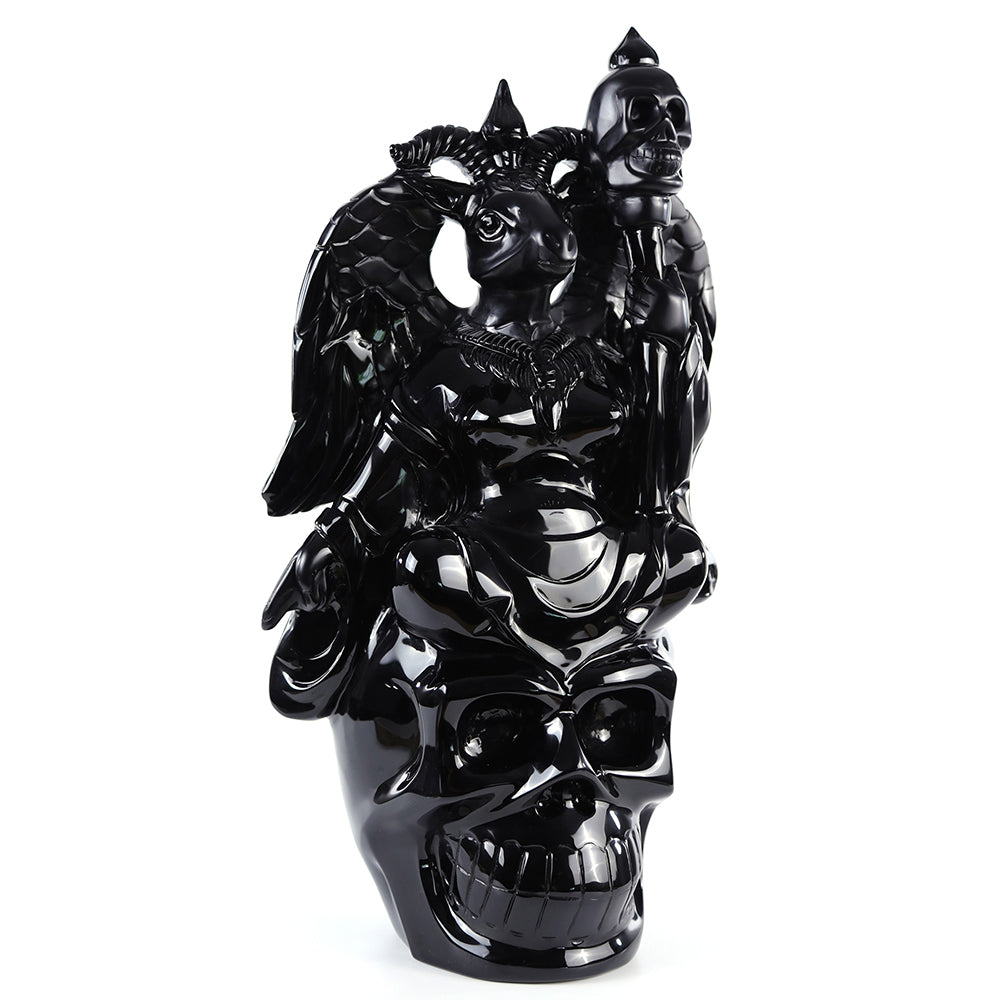 8.7" Obsidian Ghost King Carving Sculpture piece 3100001 view 9
