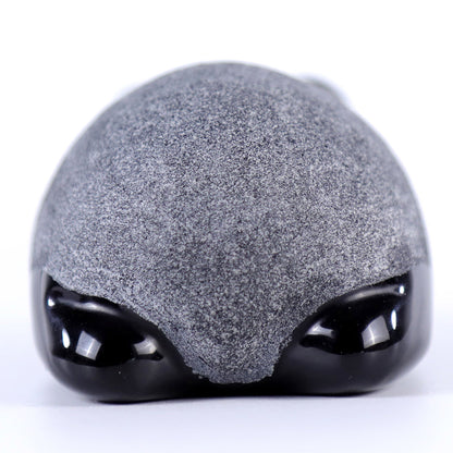 3.0" Frosted Obsidian Lying Panda Carving Sculpture piece 3100002 view 4