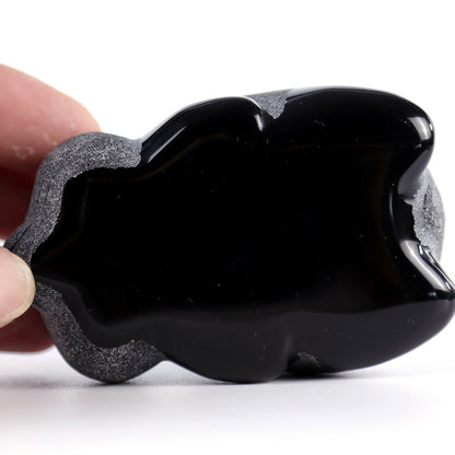 3.0" Frosted Obsidian Lying Panda Carving Sculpture piece 3100002 view 7
