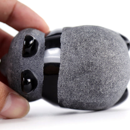 3.0" Frosted Obsidian Lying Panda Carving Sculpture piece 3100002 view 8