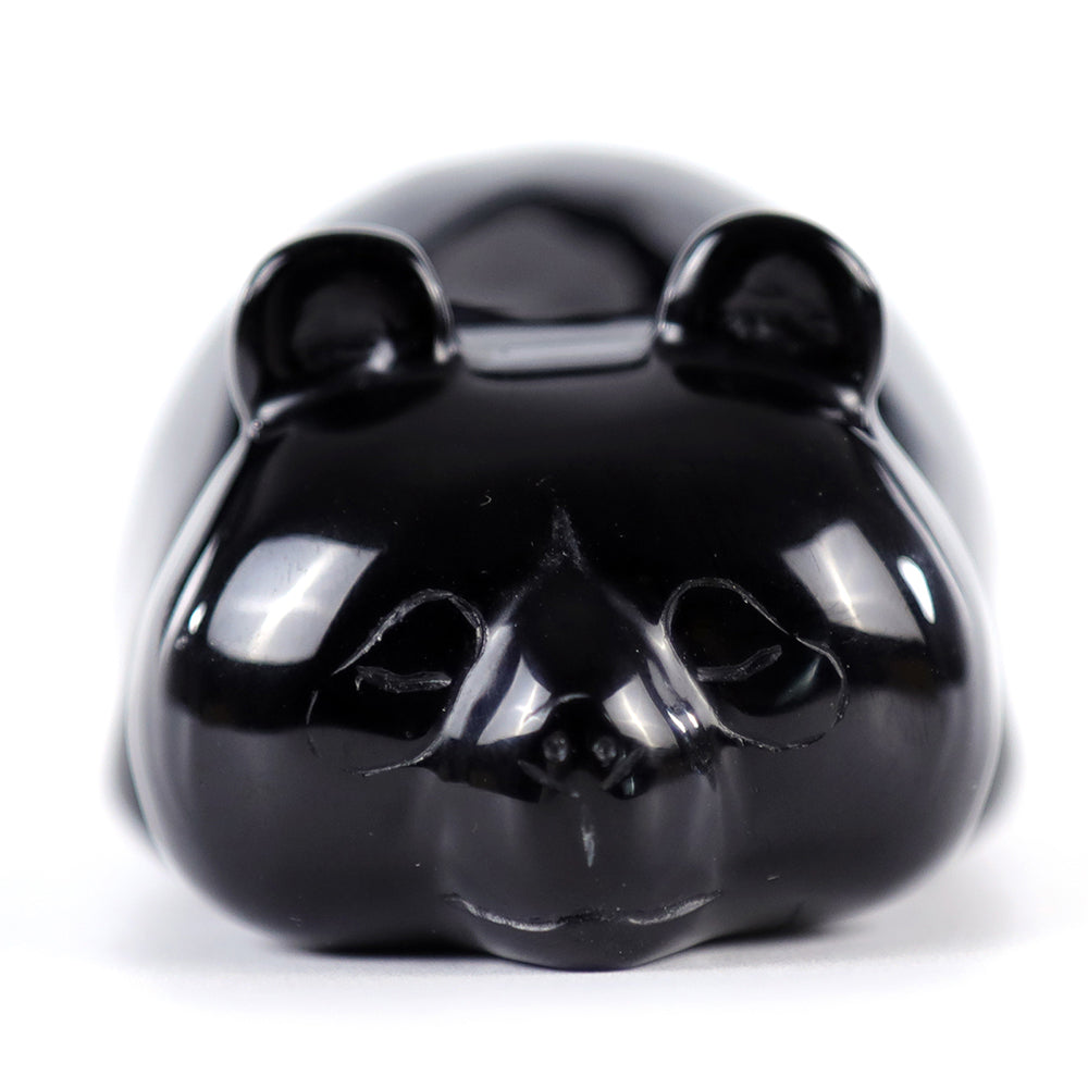 3.0" Obsidian Lying Panda Carving Sculpture piece 3100003 view 2