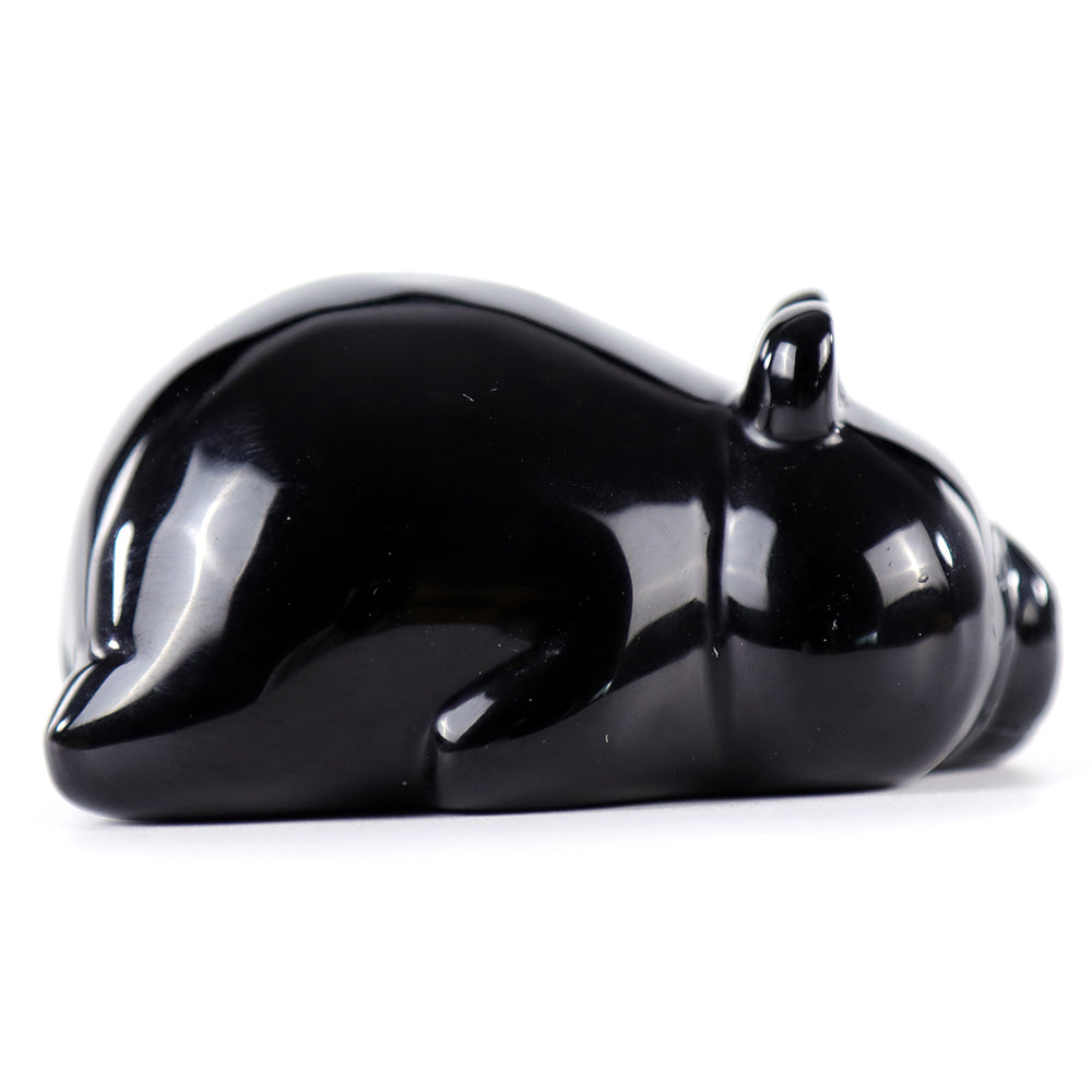 3.0" Obsidian Lying Panda Carving Sculpture piece 3100003 view 3