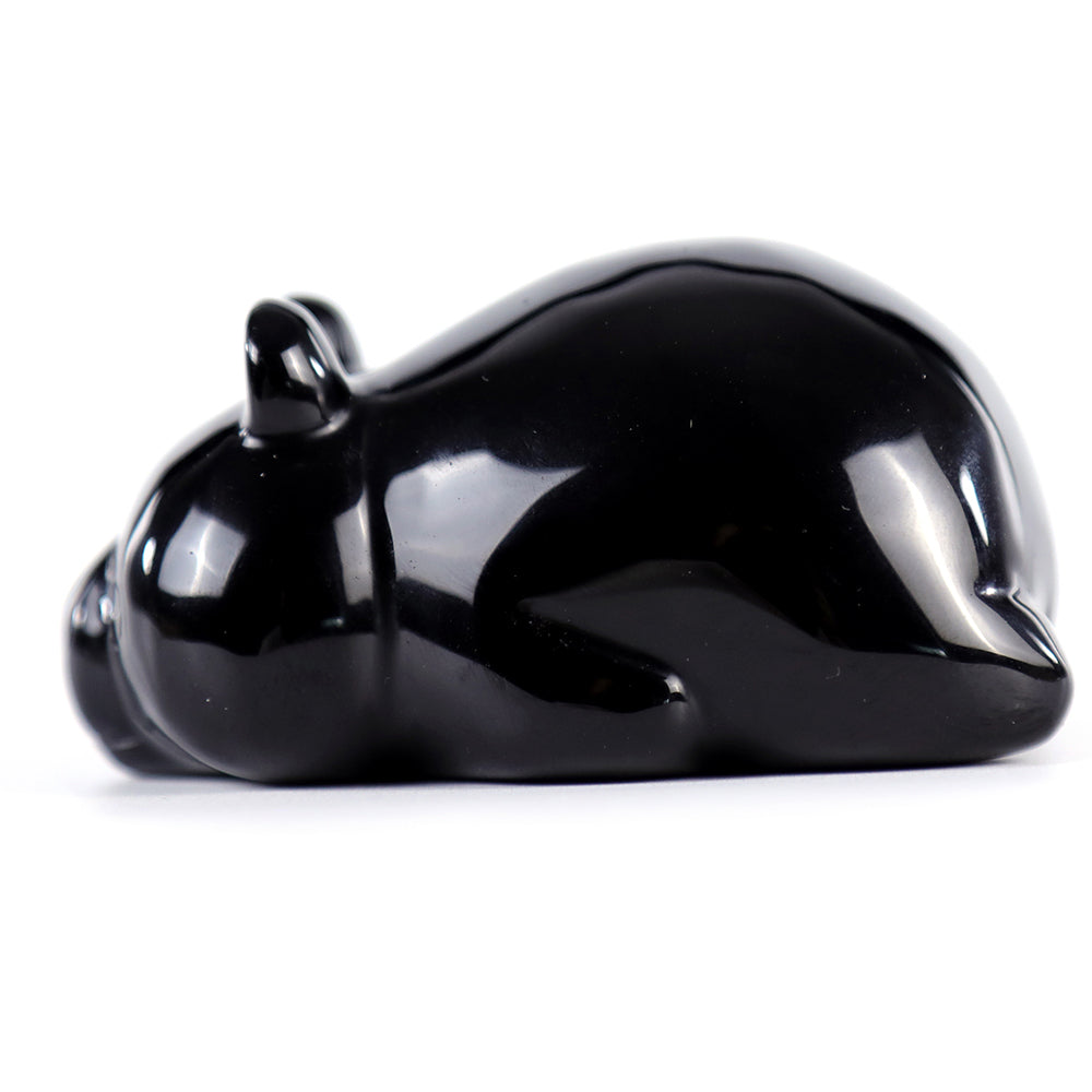3.0" Obsidian Lying Panda Carving Sculpture piece 3100003 view 5