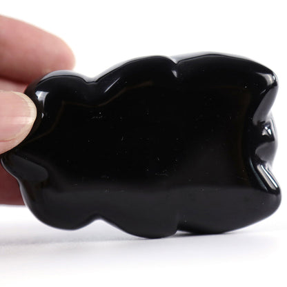 3.0" Obsidian Lying Panda Carving Sculpture piece 3100003 view 7