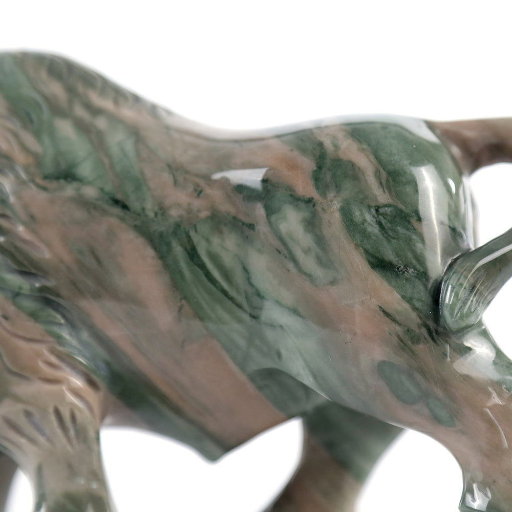 6.3" Kowloon Jade Bull Carving Sculpture piece 3100006 view 8