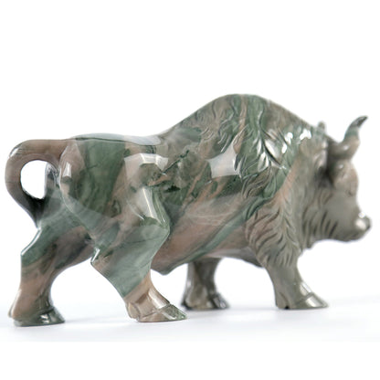 6.3" Kowloon Jade Bull Carving Sculpture piece 3100006 view 9