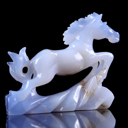 4.7" Blue Chalcedony Horse Carving Sculpture piece 3100009 view 10