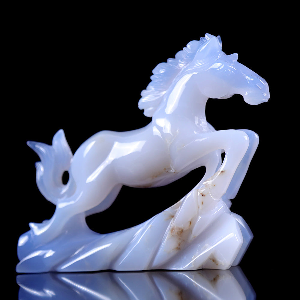 4.7" Blue Chalcedony Horse Carving Sculpture piece 3100009 view 11