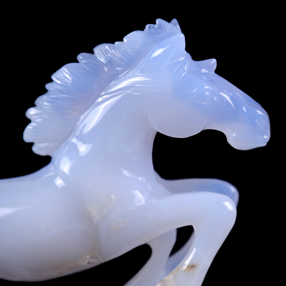 4.7" Blue Chalcedony Horse Carving Sculpture piece 3100009 view 3