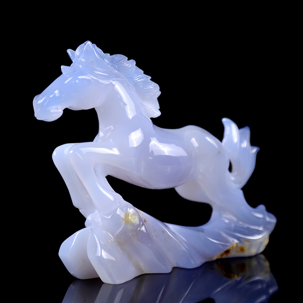 4.7" Blue Chalcedony Horse Carving Sculpture piece 3100009 view 5