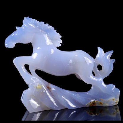 4.7" Blue Chalcedony Horse Carving Sculpture piece 3100009 view 6
