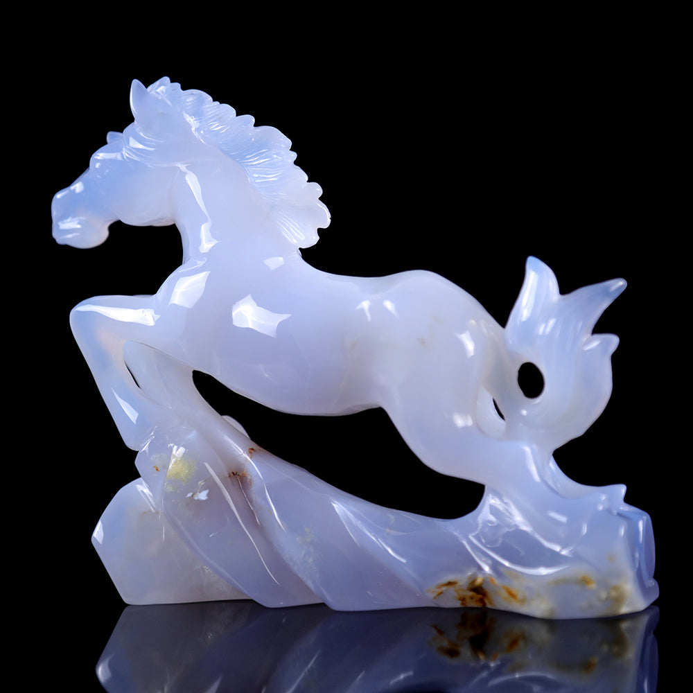 4.7" Blue Chalcedony Horse Carving Sculpture piece 3100009 view 7