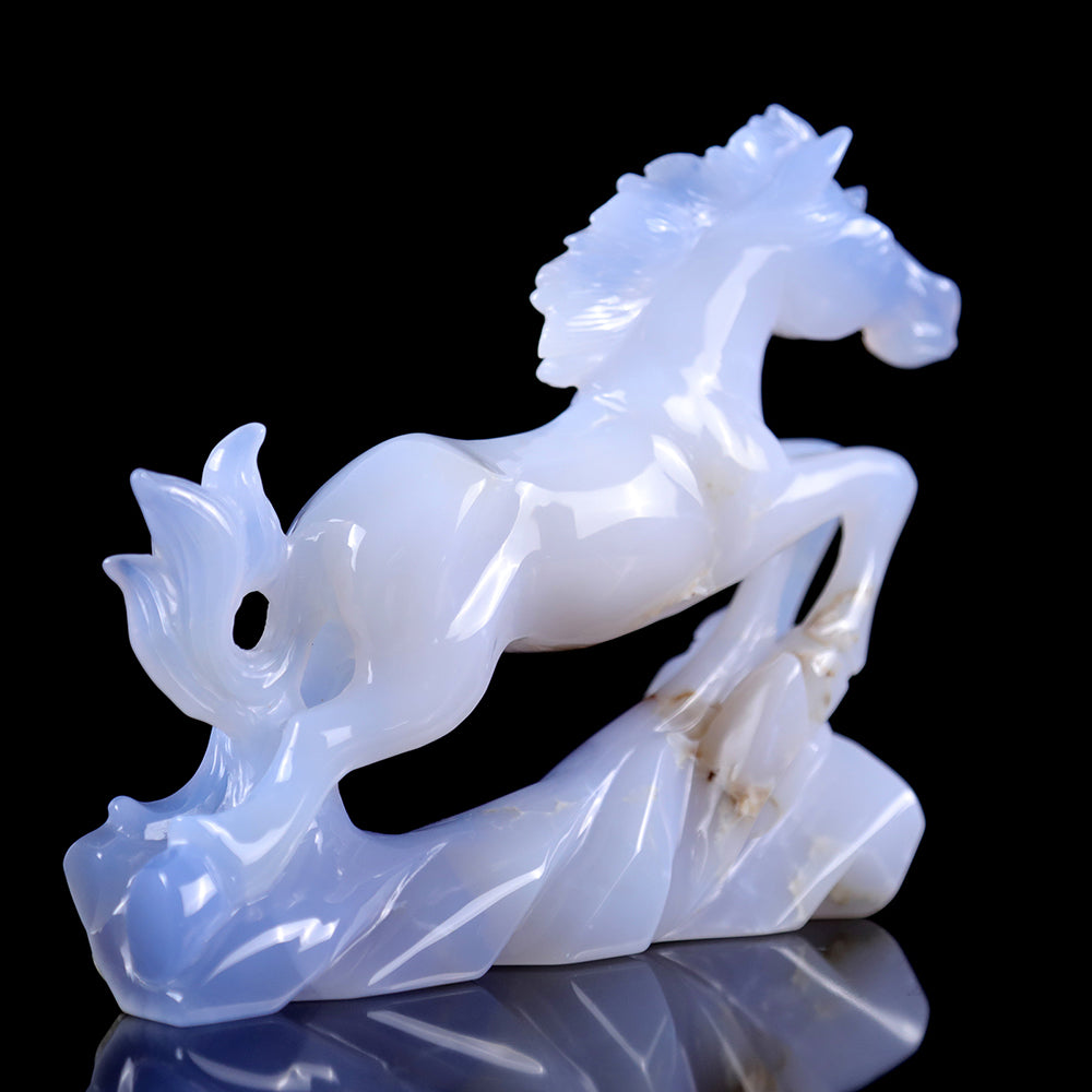 4.7" Blue Chalcedony Horse Carving Sculpture piece 3100009 view 8