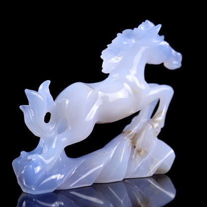 4.7" Blue Chalcedony Horse Carving Sculpture piece 3100009 view 8