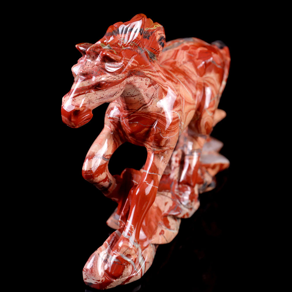 4.7" Red Jasper Horse Carving Sculpture piece 3100010 view 10