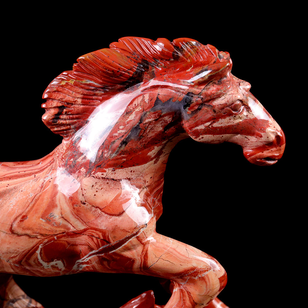 4.7" Red Jasper Horse Carving Sculpture piece 3100010 view 4