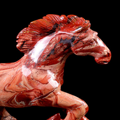 4.7" Red Jasper Horse Carving Sculpture piece 3100010 view 4