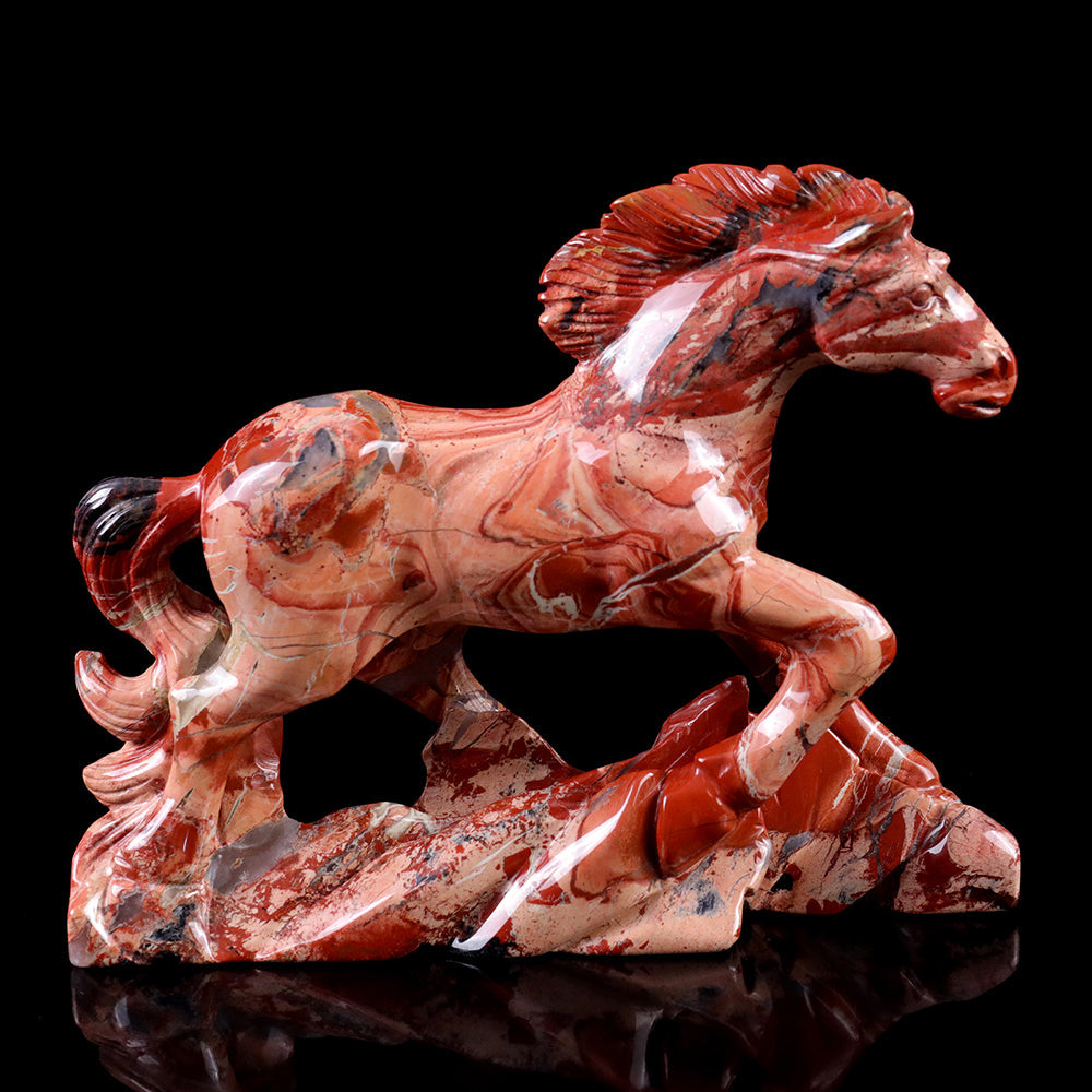 4.7" Red Jasper Horse Carving Sculpture piece 3100010 view 5