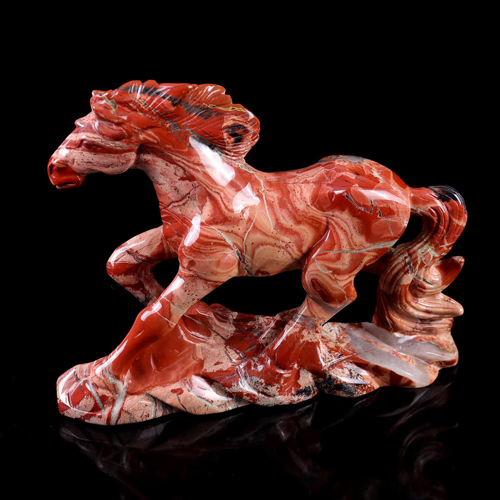 4.7" Red Jasper Horse Carving Sculpture piece 3100010 view 7