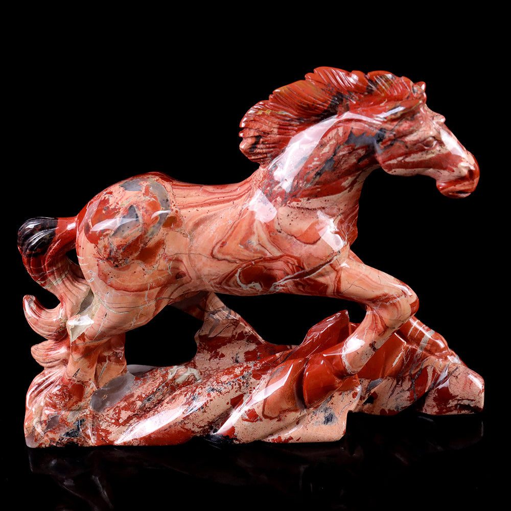 4.7" Red Jasper Horse Carving Sculpture piece 3100010 view 8