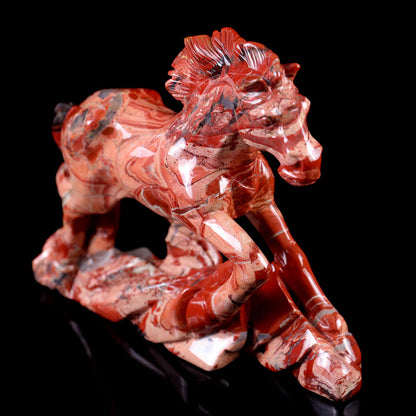 4.7" Red Jasper Horse Carving Sculpture piece 3100010 view 9