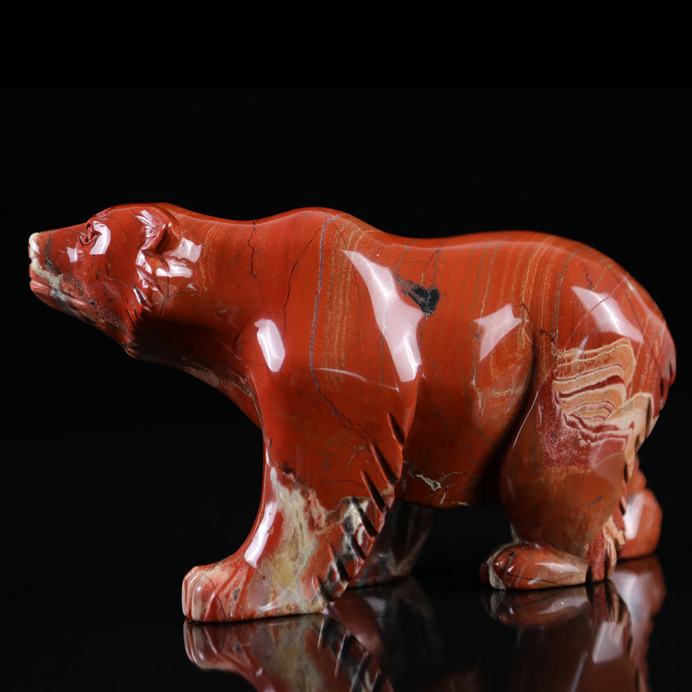6.0" Red Jasper Polar Bear Carving Sculpture piece 3100014 view 10