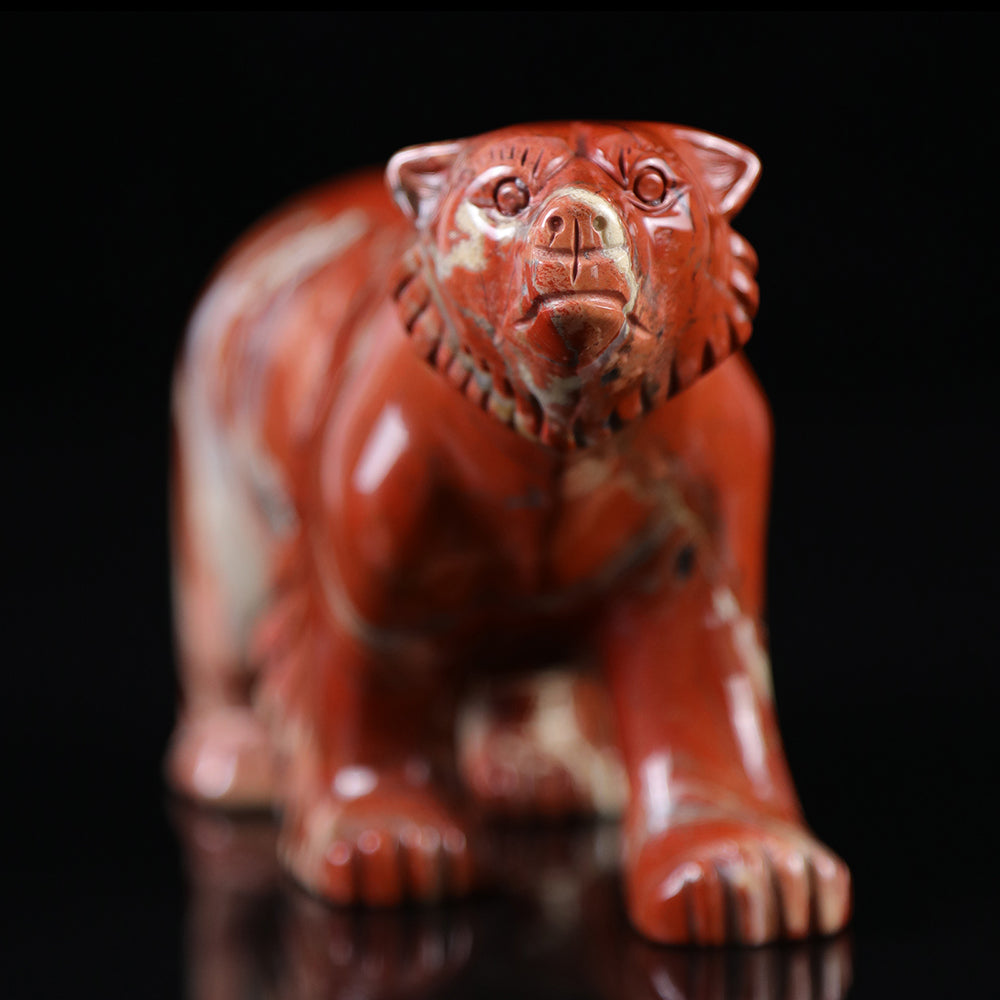 6.0" Red Jasper Polar Bear Carving Sculpture piece 3100014 view 8