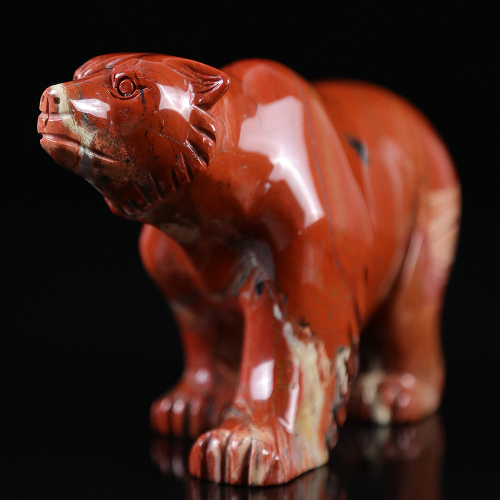 6.0" Red Jasper Polar Bear Carving Sculpture piece 3100014 view 9