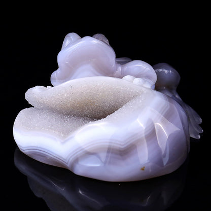 4.1" Geode Agate Frog Carving Sculpture piece 3100040 view 7