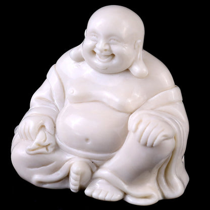 3.0" Ivory Jade Laughing Buddha Carving Sculpture piece 3100059 view 10