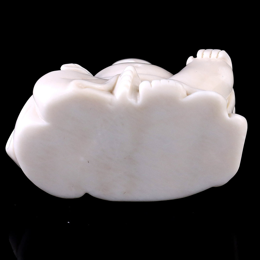 3.0" Ivory Jade Laughing Buddha Carving Sculpture piece 3100059 view 8