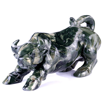 5.7" Kowloon Jade Bull Carving Sculpture piece 3100096 view 10