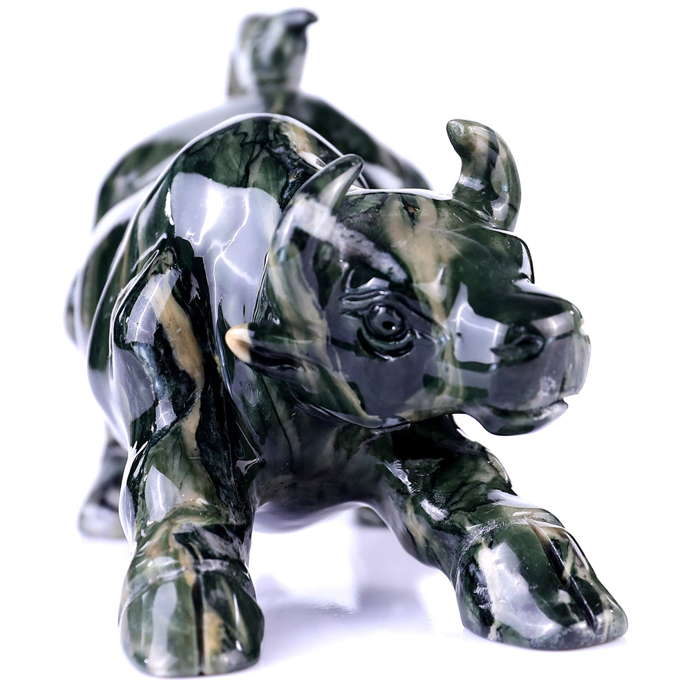 5.7" Kowloon Jade Bull Carving Sculpture piece 3100096 view 2