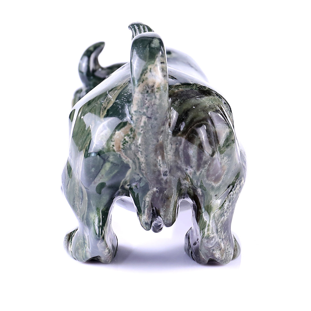 5.7" Kowloon Jade Bull Carving Sculpture piece 3100096 view 4