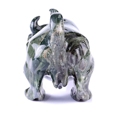 5.7" Kowloon Jade Bull Carving Sculpture piece 3100096 view 4