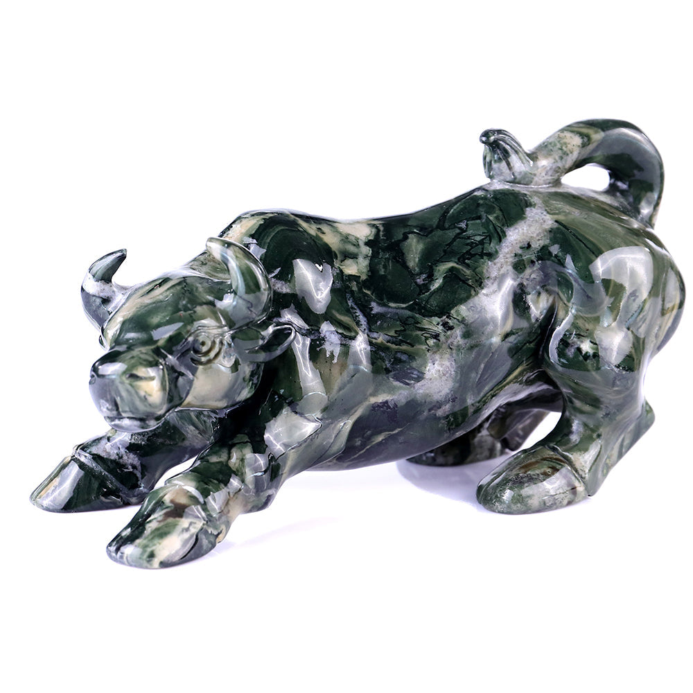 5.7" Kowloon Jade Bull Carving Sculpture piece 3100096 view 5